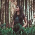 woman in forest