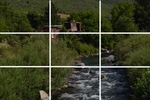 Photograph that has been placed in a grid
