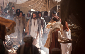 Jairus approaching Jesus for help