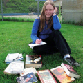 girl with textbooks
