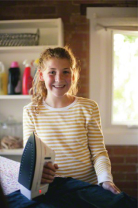 Girl ironing