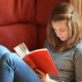 woman reading for entertainment