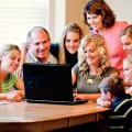 family at computer together