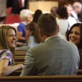 Young Mormon adults at church