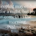 beach in a storm- Psalms 30:5