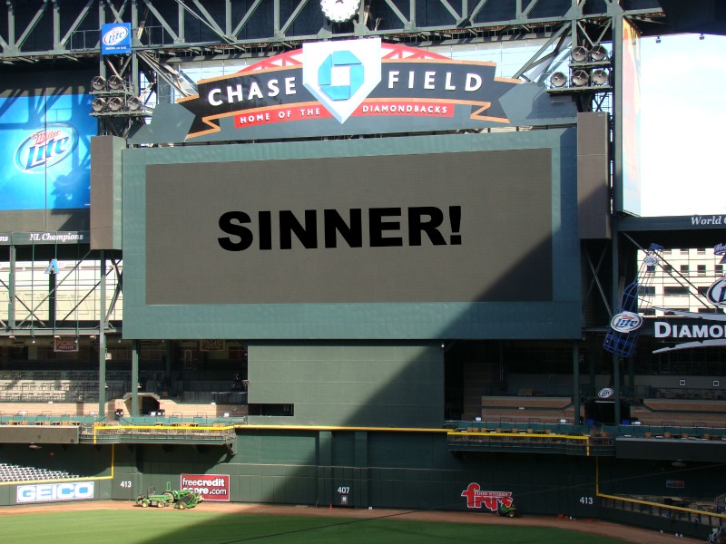 jumbotron showing sinner