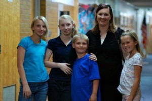 On set filming The Cokeville Miracle. Jennie, her kids, and the actress who plays Jennie.