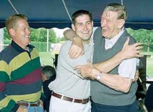 Floyd (far right) and his bear hugs.