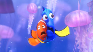 Dory and Marlin among the jellyfish.