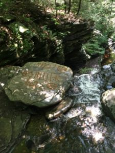 Rock with markings on it.
