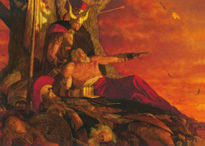 Mormon and Moroni at the final battle of the Nephites.