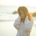 mormon sad woman beach