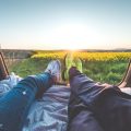 couple laying sitting