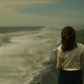 sad anxious woman sea