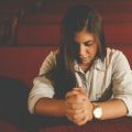 girl pray church
