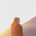 happy woman mountain mormon