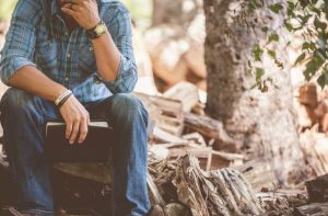man with journal