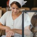 woman serving