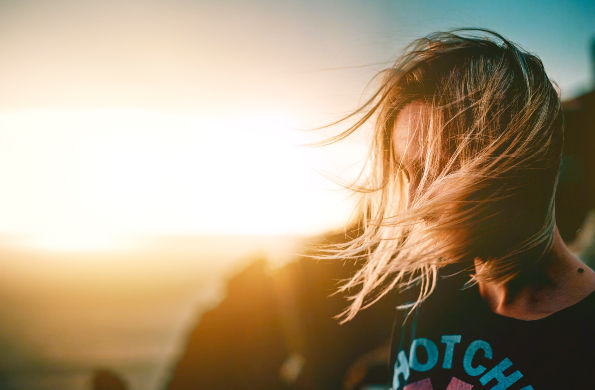 woman sad nature