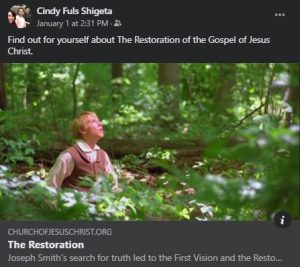 Sharing the Restoration on social media