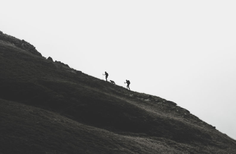 steep climb