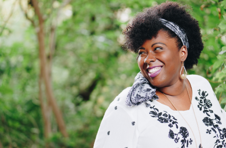 Happy woman smiling