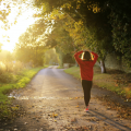 Woman walking, peaceful, quiet
